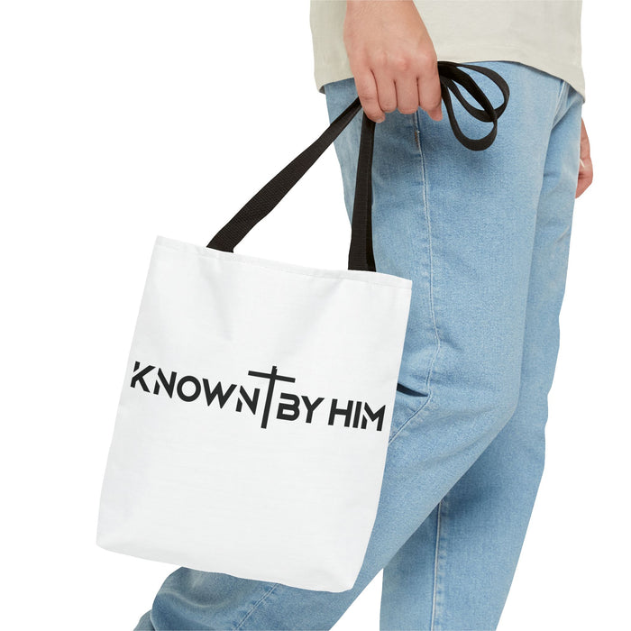 Known by Him Tote Bag — White (13x13)
