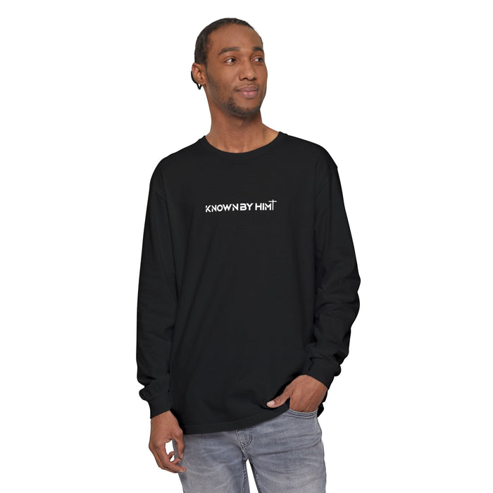 Known by Him Garment-Dyed Long Sleeve — Lost but Found (Luke 15)