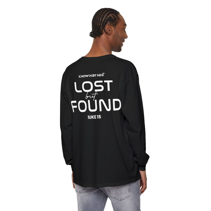 Known by Him Garment-Dyed Long Sleeve — Lost but Found (Luke 15)