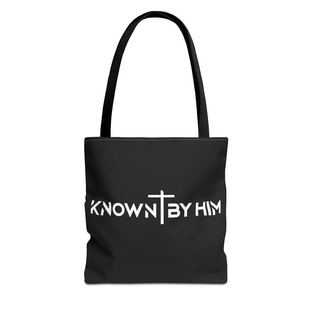 Known by Him Tote Bag — Black (13x13)