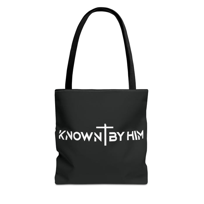 Known by Him Tote Bag — Black (13x13)