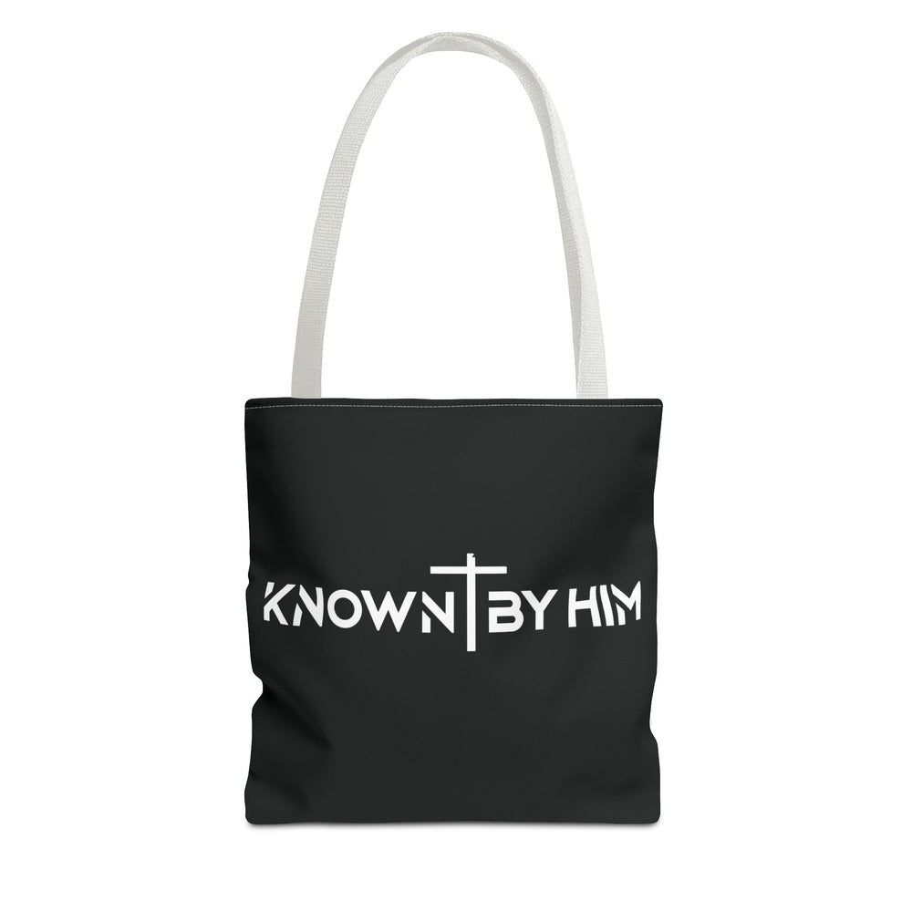 Known by Him Tote Bag — Black (13x13)