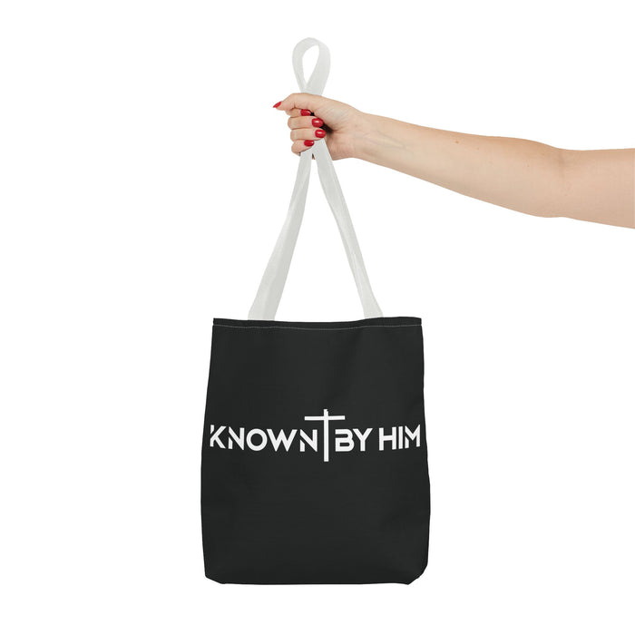 Known by Him Tote Bag — Black (13x13)
