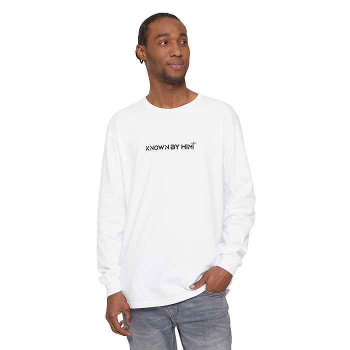 Known by Him Garment-Dyed Long Sleeve — Lost but Found (Luke 15)
