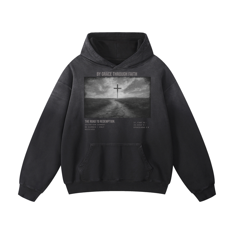 By Grace — Heavyweight Sunfade Oversized Hoodie