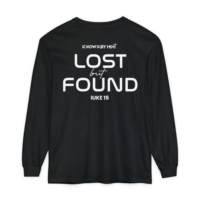 Known by Him Garment-Dyed Long Sleeve — Lost but Found (Luke 15)