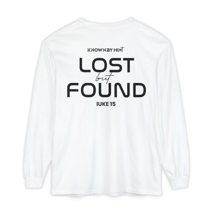 Known by Him Garment-Dyed Long Sleeve — Lost but Found (Luke 15)