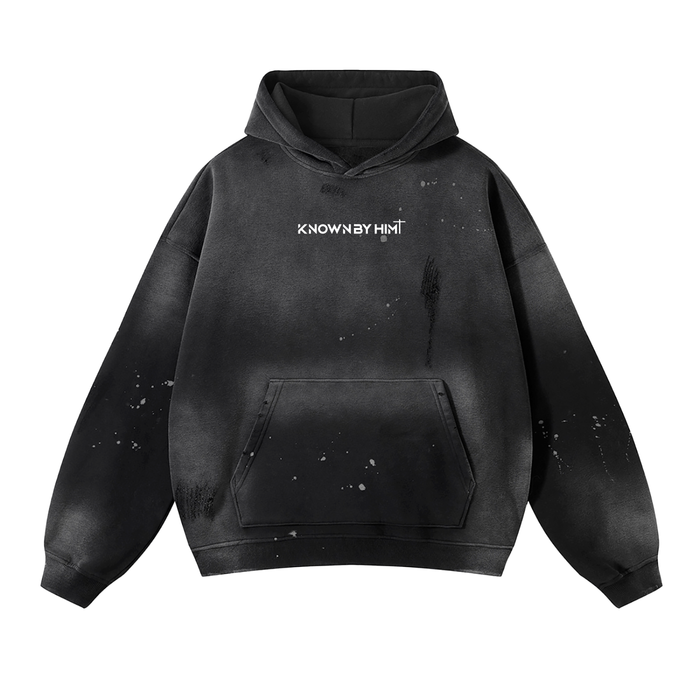 Known by Him Vintage Washed Frayed Hoodie — Classic Logo