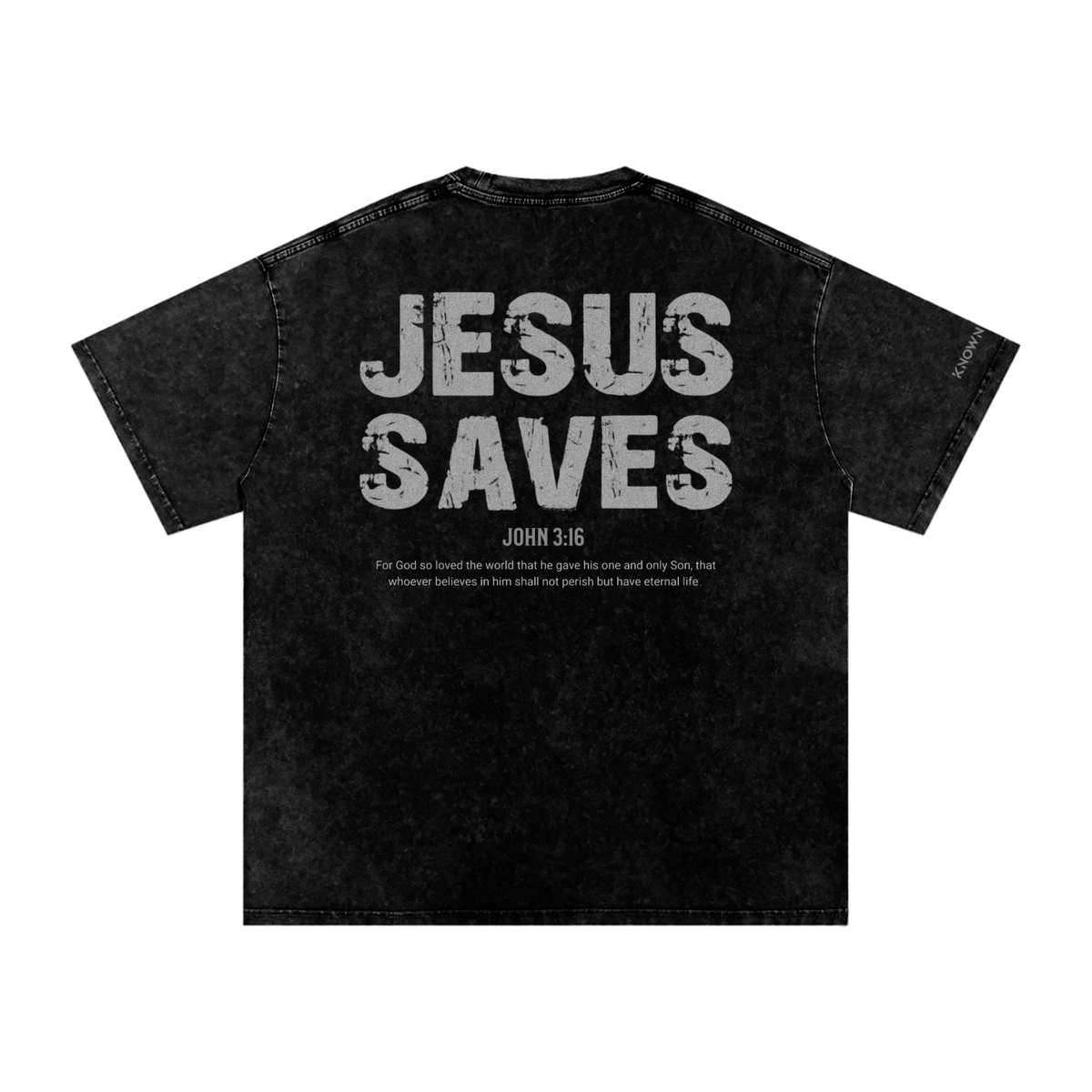 Jesus Saves — Snow Washed Oversized Cotton Tee