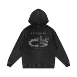 Enthroned — Snow Washed Loose Cotton Hoodie