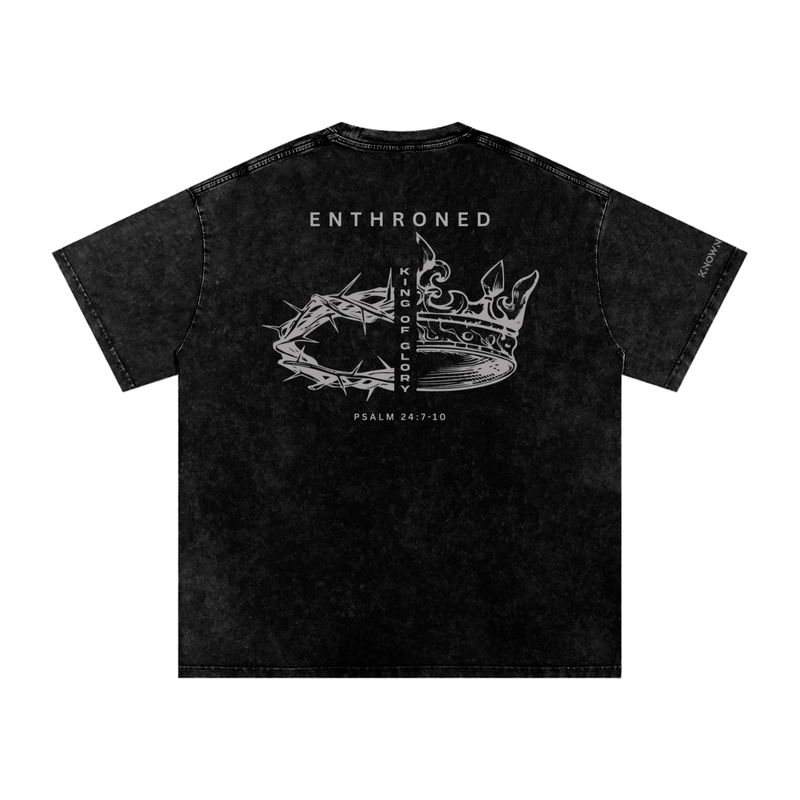 Enthroned — Snow Washed Oversized Cotton Tee