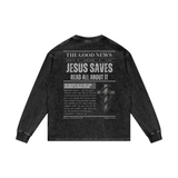 The Good News — Acid Wash Oversize Long Sleeve Tee