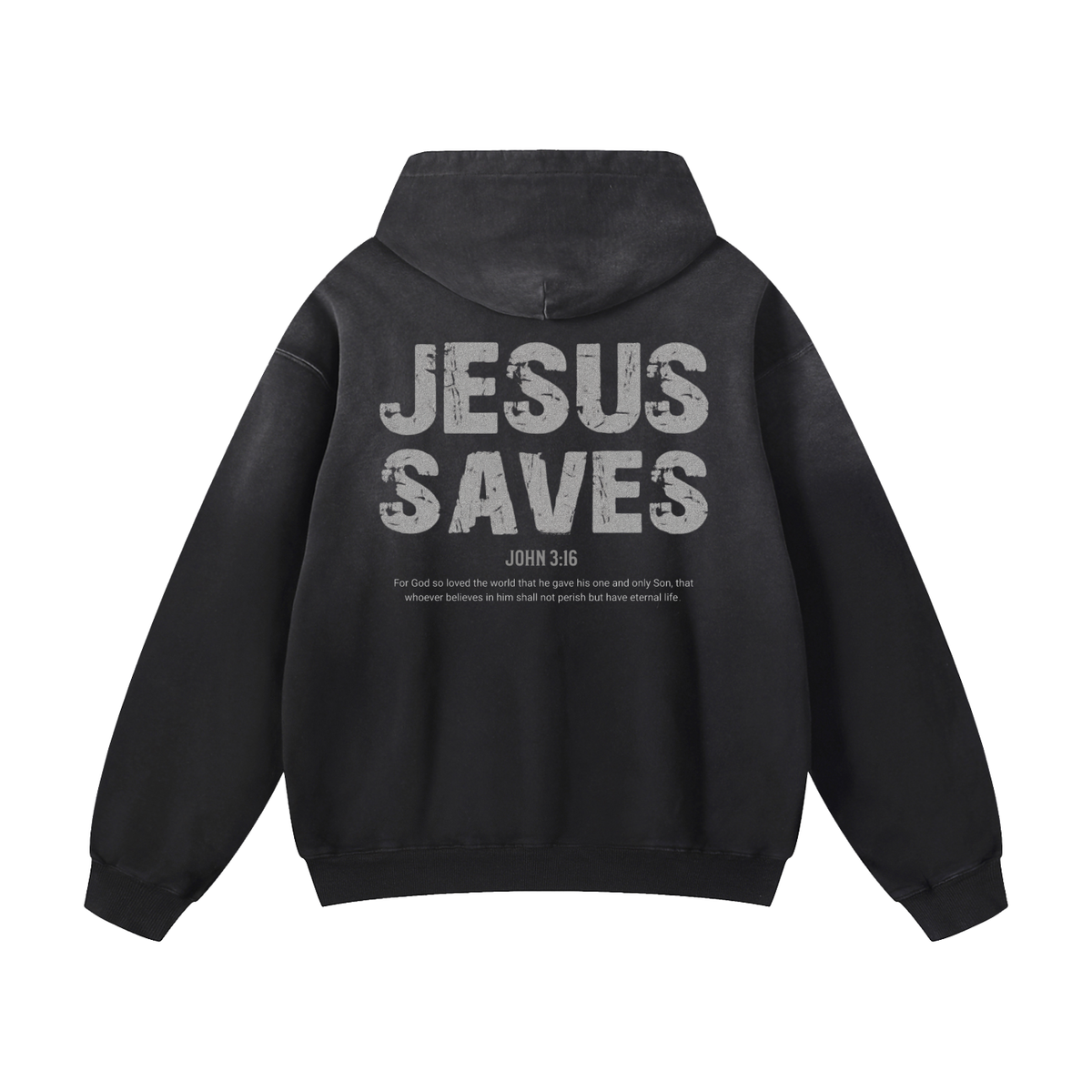 Jesus Saves — Heavyweight Sunfade Oversized Hoodie