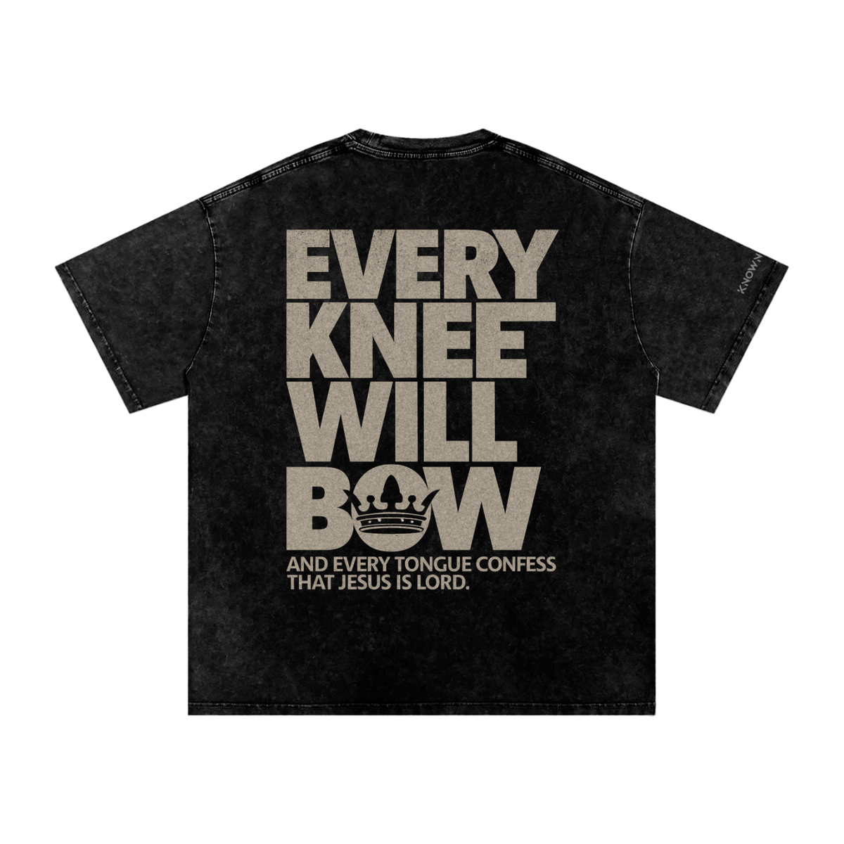 Every Knee Will Bow — Snow Washed Oversized Cotton Tee