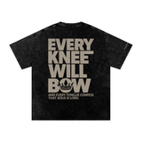 Every Knee Will Bow — Snow Washed Oversized Cotton Tee