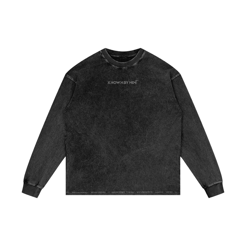 Enthroned — Acid Wash Oversized Long Sleeve Tee