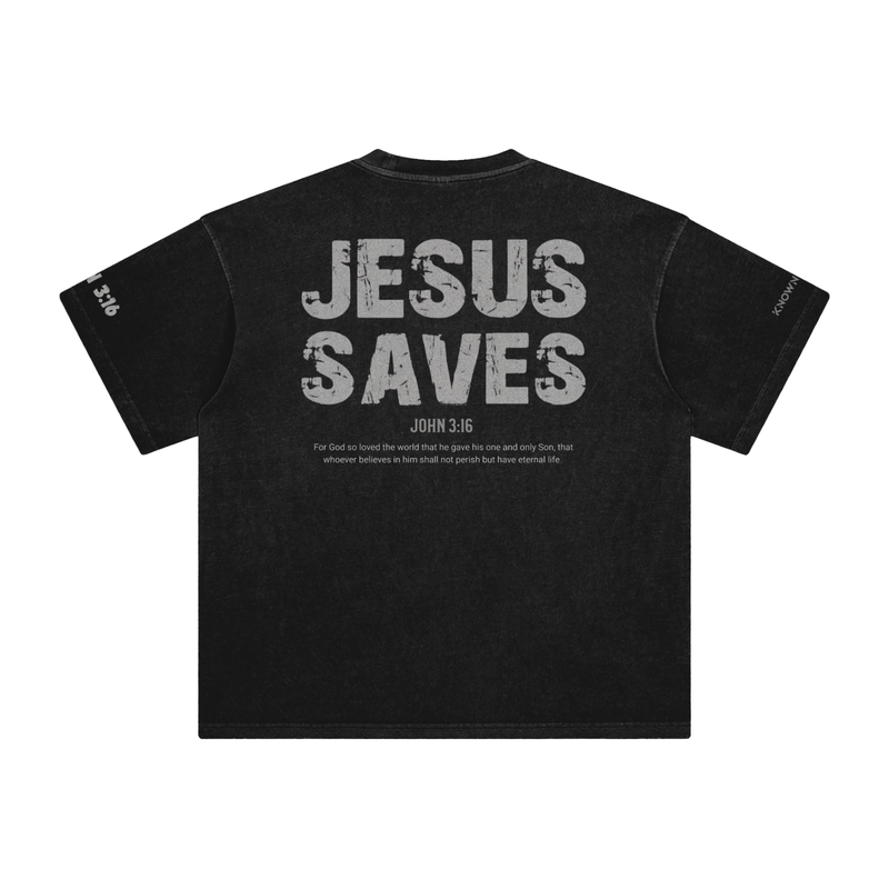 Jesus Saves — Enzyme Washed Tee